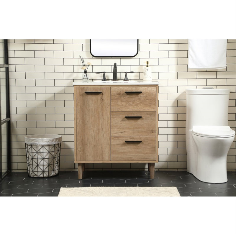 Ensemble de meuble-lavabo simple 30 po Baldwin, Chêne naturel