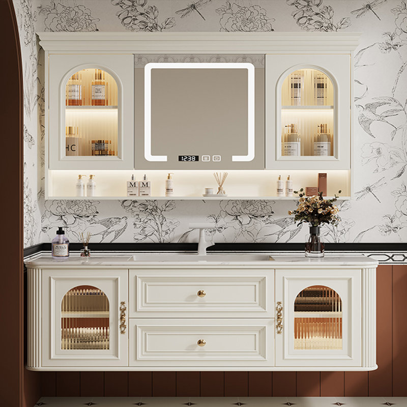 Bathroom cabinet retro American style, 67", Off-White