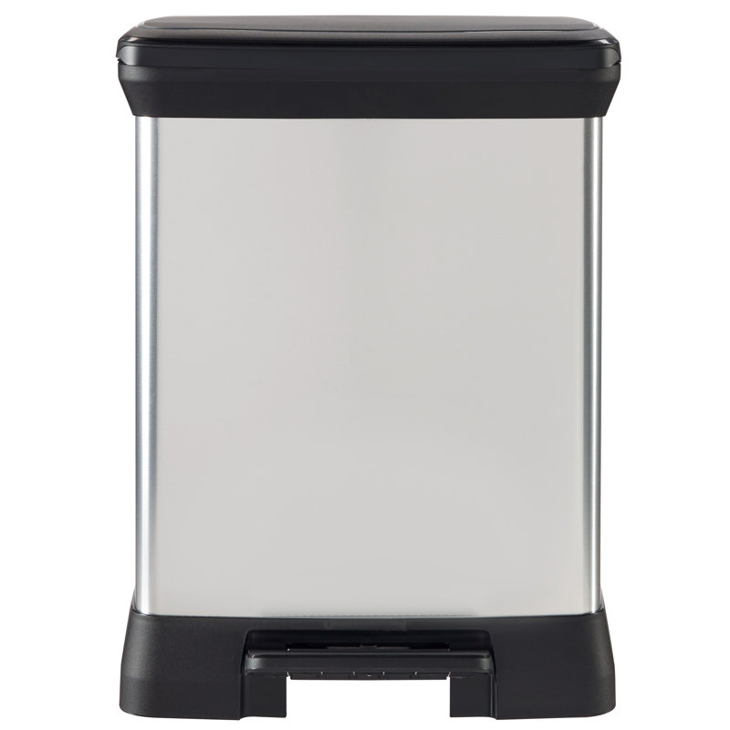 Decobin Duo Waste Bin 30L (10L+18L) With Foot Pedal Silver Metallic