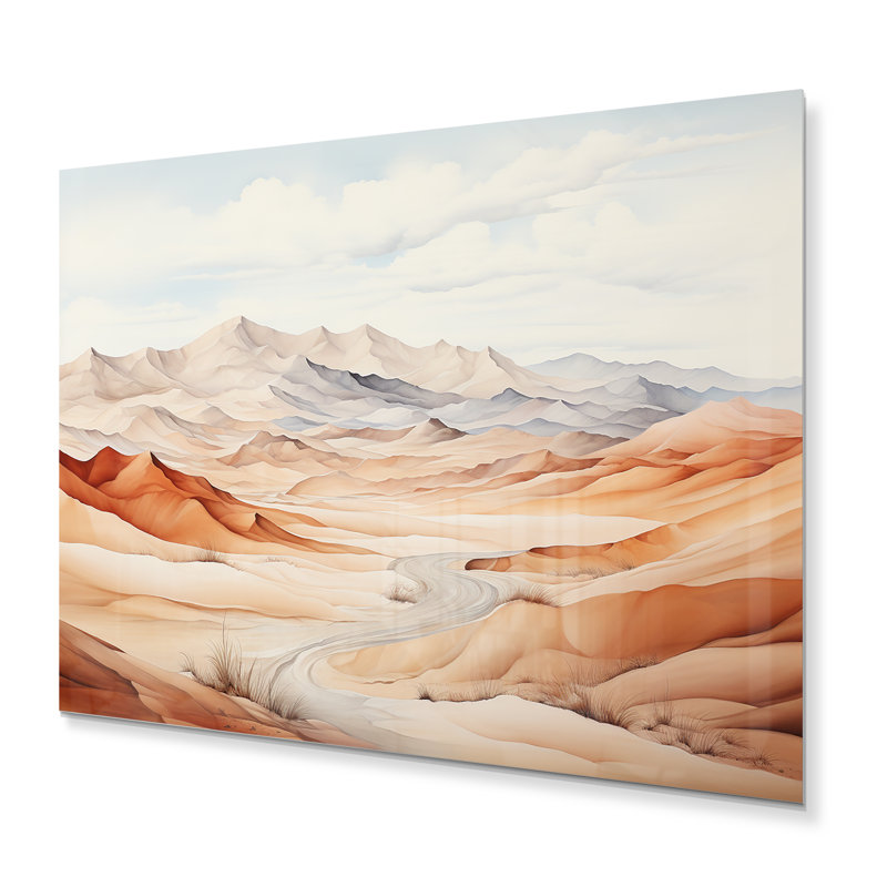 «Saharas Desert Silence» sur métal, H 30 po x l 40 po x P 1,5 po