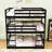 Twin Over Twin Over Twin Triple Wood Bunk Bed With Detachable Feature And Ladder-1659847753