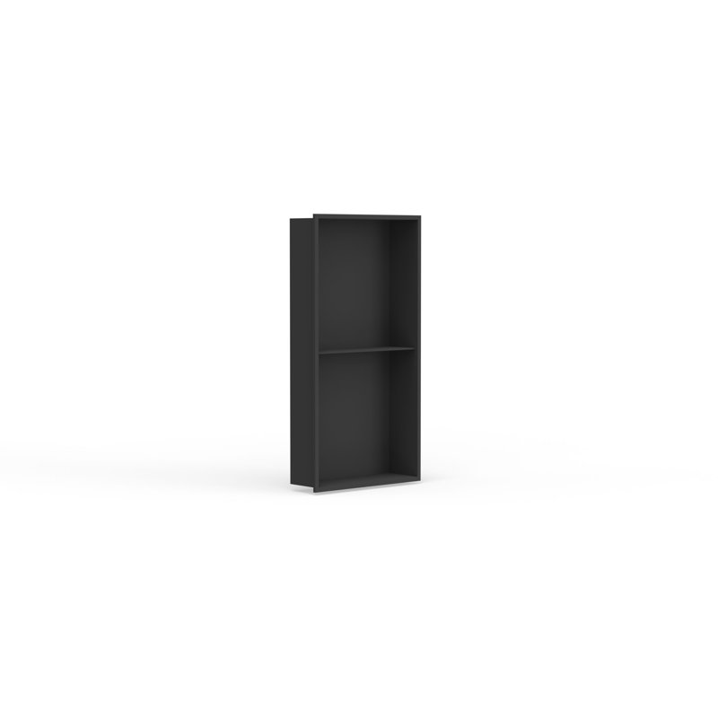 Badeloft 12.6" W x 24.4" H Recessed Shower Niche NS-02-BLK in Black, Matte Black