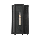 Leor - 1 Light Exterior Wall Sconce - Small - Textured Black Frame - Clear Glass
