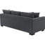 Canapé d'angle convertible gris foncé avec accoudoirs arrondis, siège à ressorts ensachés et quatre coussins décoratifs contemporains - Configuration