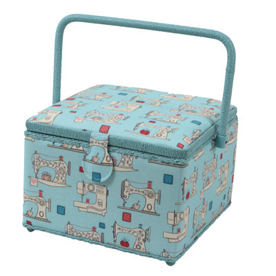 Dritz Large Sewing Basket, Aqua Sewing Machine