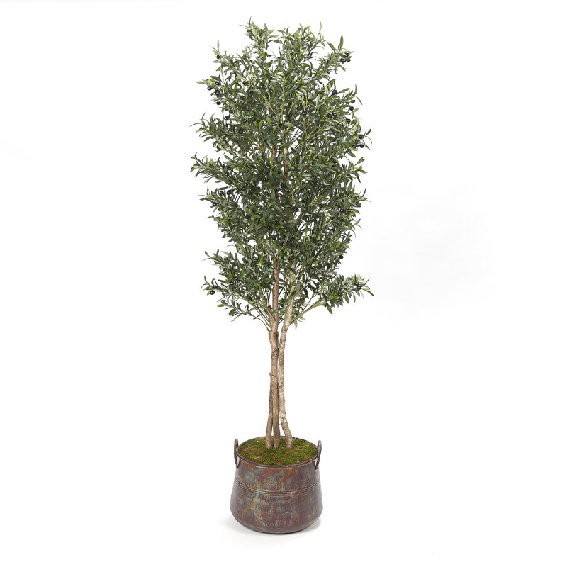Faux Olive Tree Tree in Metal Planter