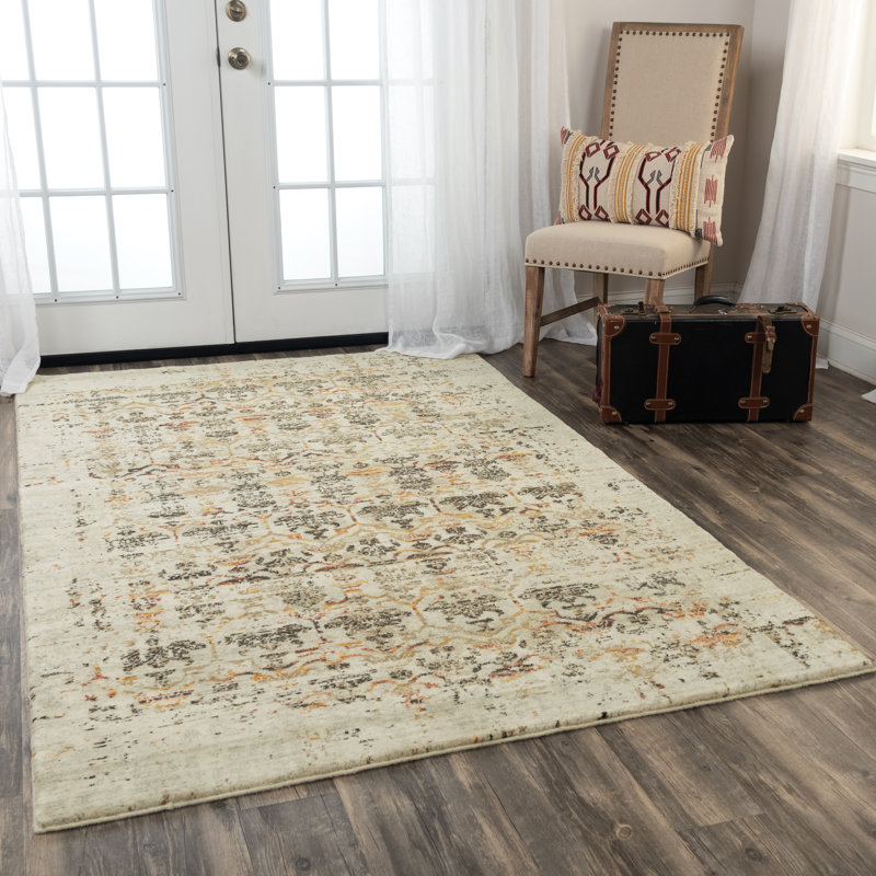 Tapis beige / brun en laine Maratea, Rectangle 5 pi x 8 pi