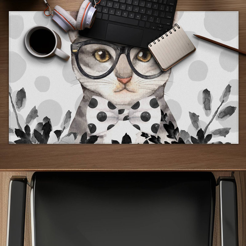 Geek cat - 14.00"x24.25" Desk mat