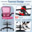 Drafting Chair Ergonomic Tall Office Chair Adjustable Height Computer Chair With Lumber Support Mid Back Task Mesh Desk Chair With Flip Up Arms Footrest Drafting Swivel Stool For Standing Desk, Pink-1138471985