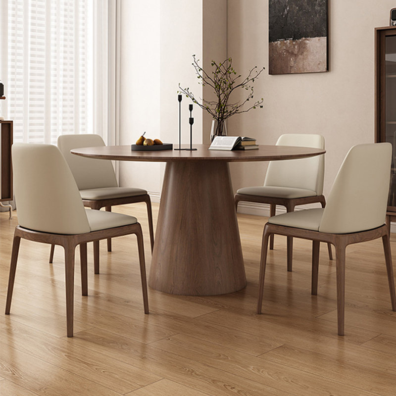 Combinaison de table et de chaises en bois massif rétro, H 29,52 po x L 47,24 po x l 47,24 po
