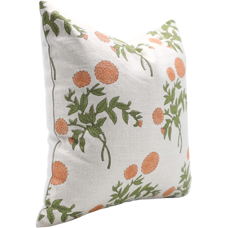 Housses de coussin fabriquées à la main de luxe Fabcline 26 x 26 pouces, orange Gulab, H 14 po x l 14 po