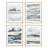 " Blue Pastel Paint Stroke Landscapes " 4 - Pieces-97762801-97762800