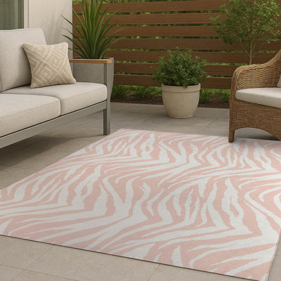 Zebra Patch Non-Slip Outdoor Rug