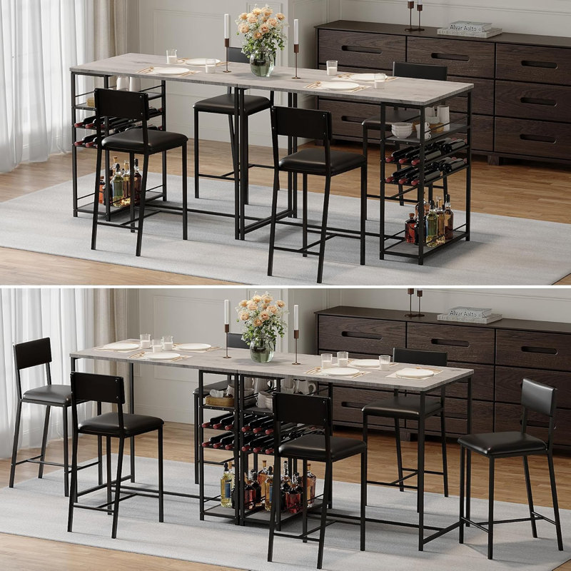 2 - Person Counter Height Dining Set, Light Grey