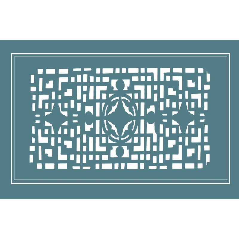 Shoji Screen In Teal IV by Vision Studio - Wrapped Canvas Print, 76cm H x 51cm W x 3.8cm D