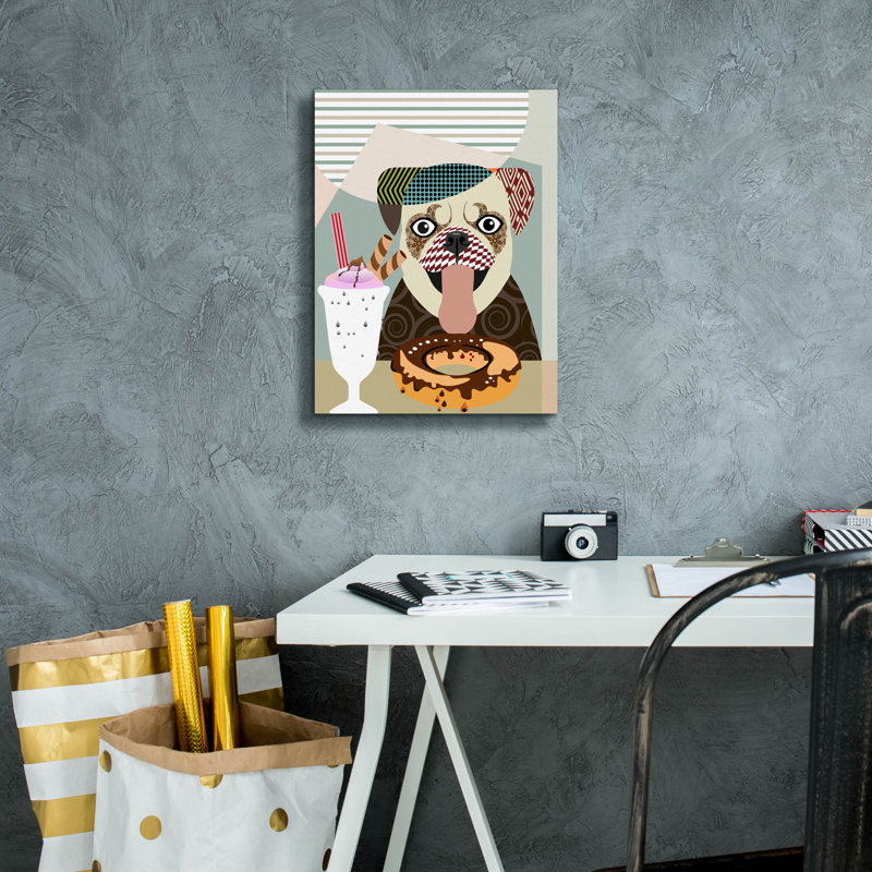 «Pug» par Lanre Adefioyue, H 16 po x l 12 po x P 0,75 po