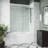 Cass 56-60" W x 66" H Sliding Frameless Tub Door with 3/8" Clear Glass-55865516