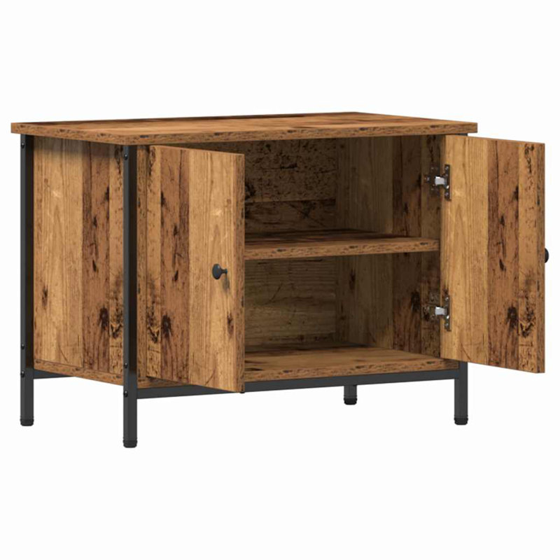 TV Cabinet Engineered Wood, 45cm H x 60cm L x 35cm W, Old Wood