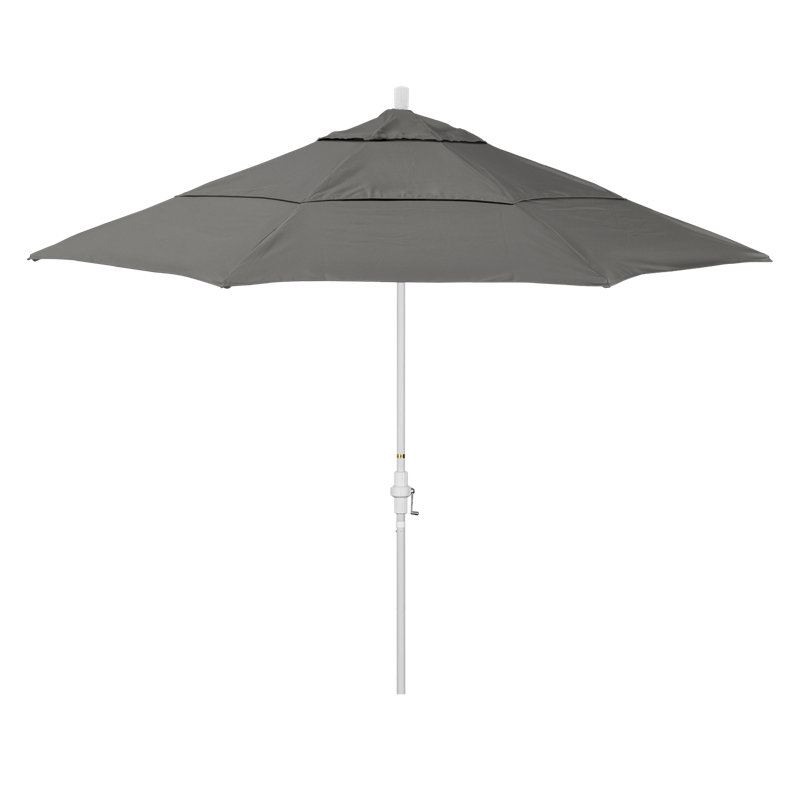 Parasol de marché Broadmeade octogonal Sunbrella, Toile gris anthracite Sunbrella®, Blanc mat