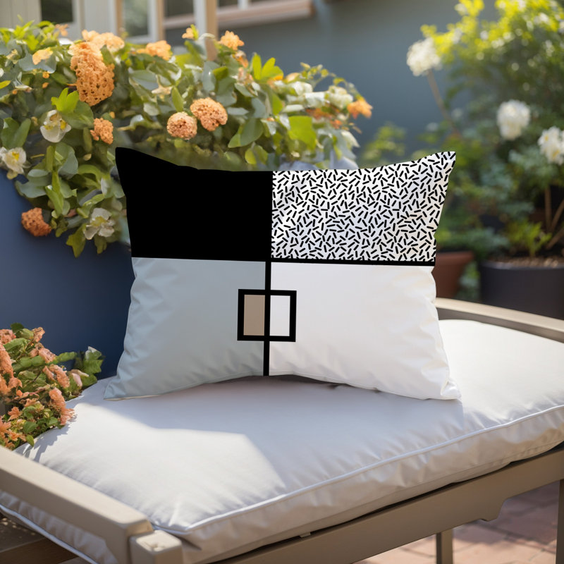 Coussin lombaire réversible intérieur / extérieur Looma, Rectangle H 18 po x l 25 po, Grey