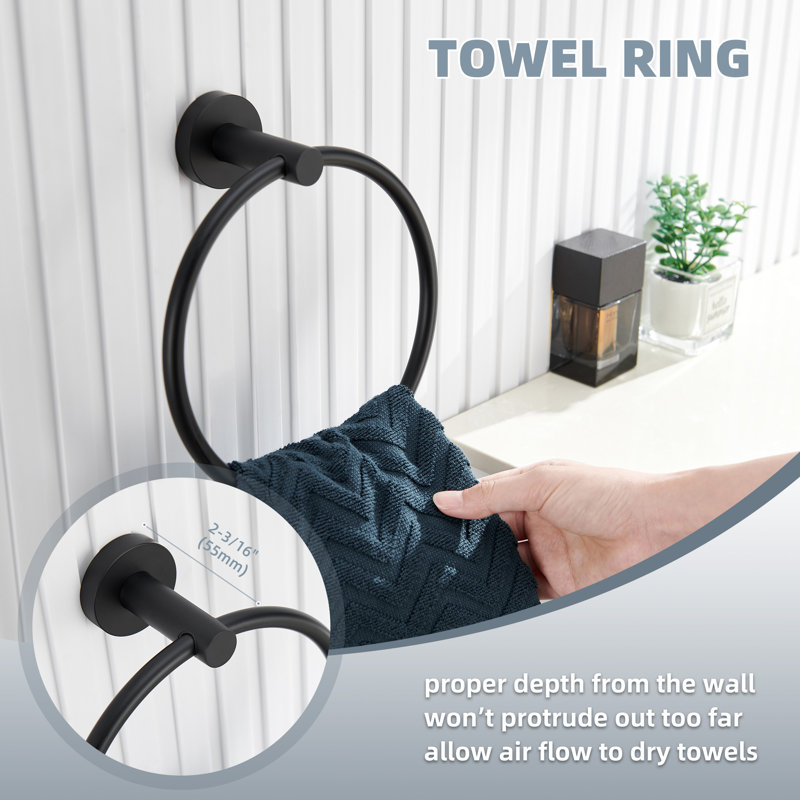 4 - Piece Bathroom Hardware Set, Matte Black