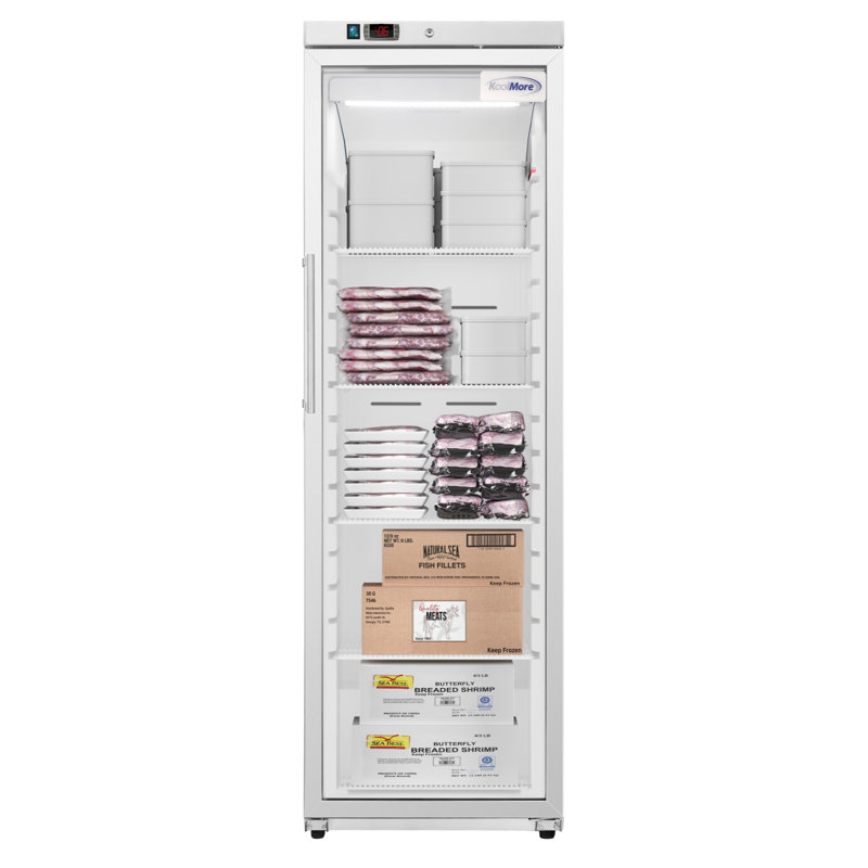 24 po 12 pi cu Réfrigérateur commercial avec porte en verre à dégivrage automatique en blanc (km-rif-1gd12c-a)