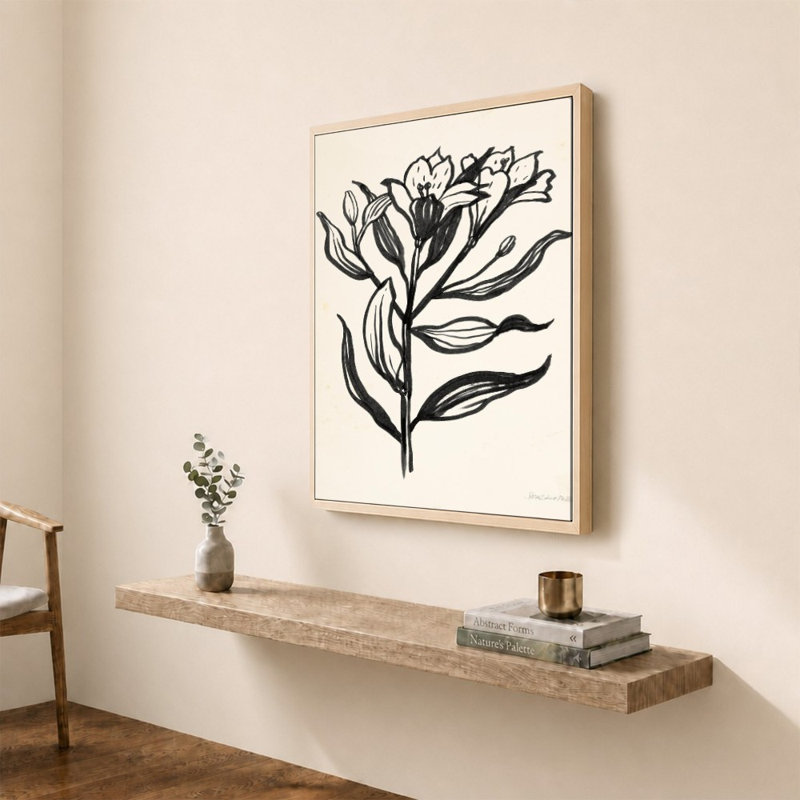 «Ink Flower I Cream» par Sara Zieve Miller - Impression sur toile