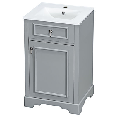 Meuble-lavabo de salle de bain avec lavabo en céramique