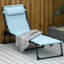 Chaise longue de plage pliable avec 4 positions d'inclinaison, coussin, filet respirant et élastique, bleu pailleté. Chaise longue pliante réglable d'extérieur, 4 positions, filet, siège élastique, bleu, personnalisable.