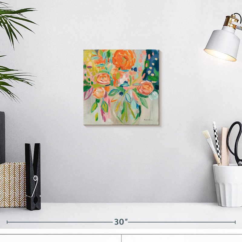 Harnek été floral orange, H 10 po x l 10 po
