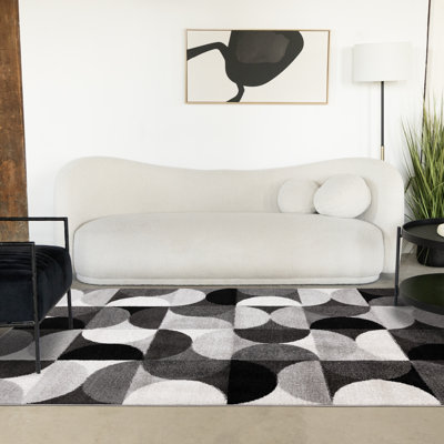 Brue Modern Grey Black White Indoor Area Rug