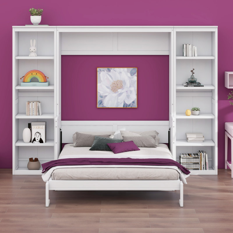 Lit escamotable avec bureau et bibliothèque Murphy, Lit double