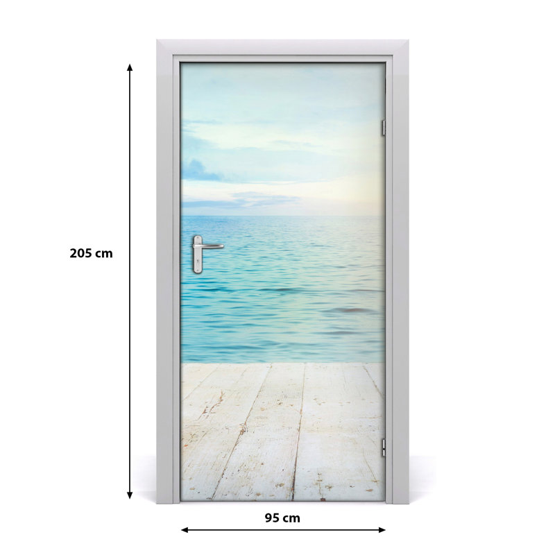 Tropical Beach Door Decal