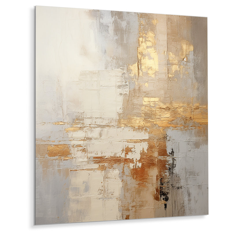 «Gold and White Abstract Split» sur, H 32 po x l 16 po x P 1 po