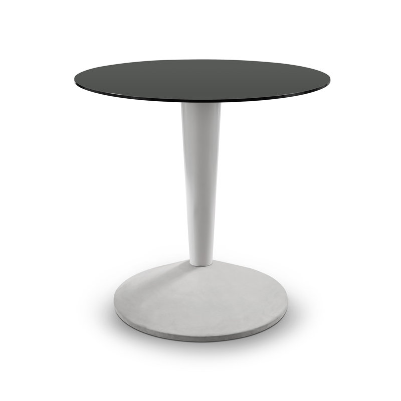 Shelese Round Glass Top Dining Table, Black