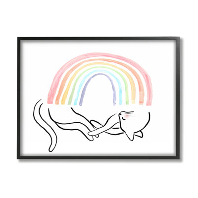 Au-654-Giclee " Sleeping Cat Rainbow Pet "