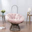 Fauteuil d'appoint pivotant, rotin et velours côtelé, confort intérieur / extérieur moderne