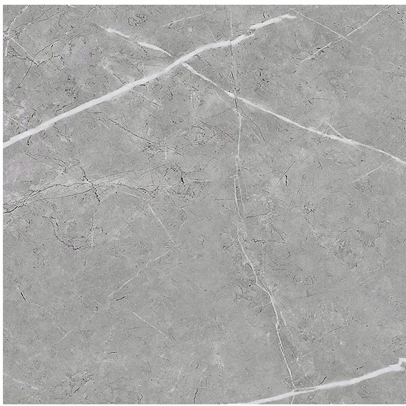 Table basse circulaire avec tablette, Chêne, Gris, Marbre