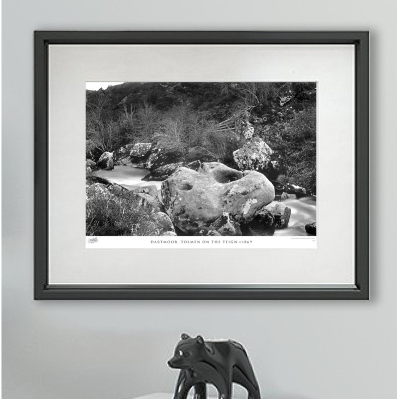 Dartmoor, Tolmen On The Teign C1869 - Single Picture Frame Print, 40cm H x 50cm W x 2.3cm D