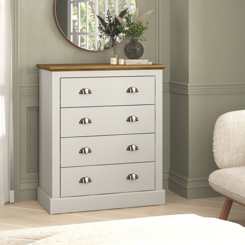 Sufy Octave 4 Drawer Chest of Drawers, Light Grey