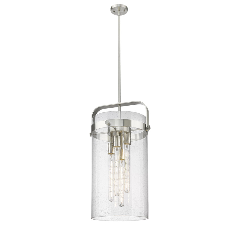 Luminaire suspendu 4 tiges Erie, Grainé, Nickel satiné