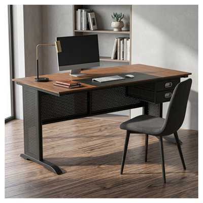 Bureau d'ordinateur 63 pouces avec fabrication en acrylique et panneau de fibres à densité moyenne pour le bureau à domicile ou les jeux