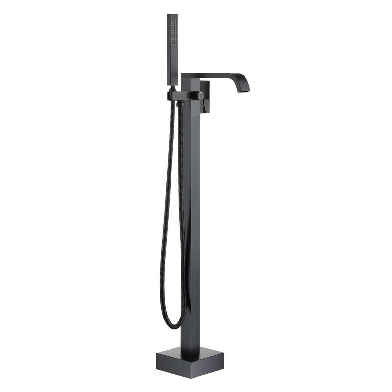 1 Handle Floor Clawfoot Tub Faucet with Diverter, Matte Black