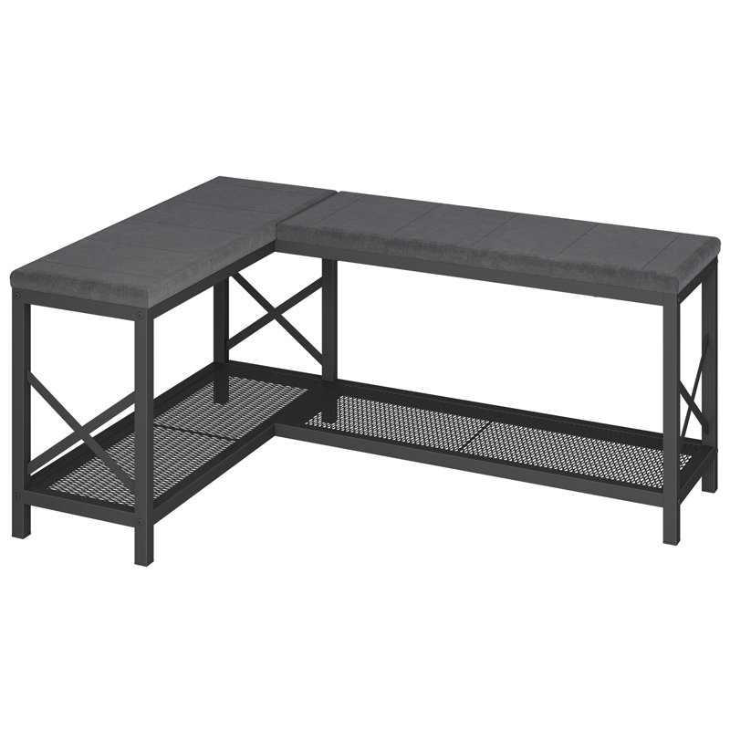 8 bancs de rangement pour chaussures de coin 8 paires, étagère à chaussures ouverte en forme de L, range-chaussures modulaire pour hall d'entrée moderne