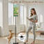 Lampe sur pied 68,5 po à motif de dinosaure vert avec des papillons et une couronne florale à intensité variable avec abat-jour en lin, 3 ampoules DEL incluses, télécommande et interrupteur au pied pour le salon-351888392-351888401