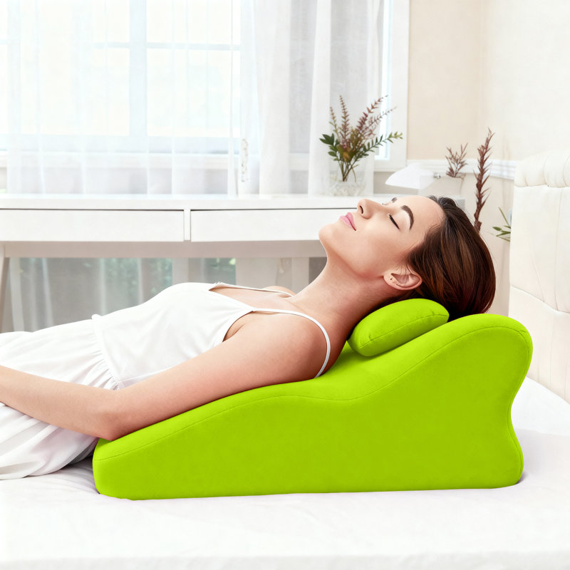 Ergonomic Spinal Support Pillow – Multi-functional Memory Foam Cushion For Leg, Lumbar & Back Comfort, Green
