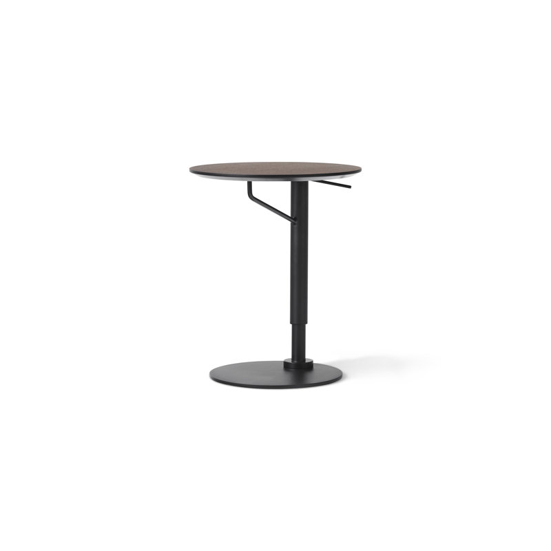 Branch Oak Pedestal End Table, Dark Stained Oak