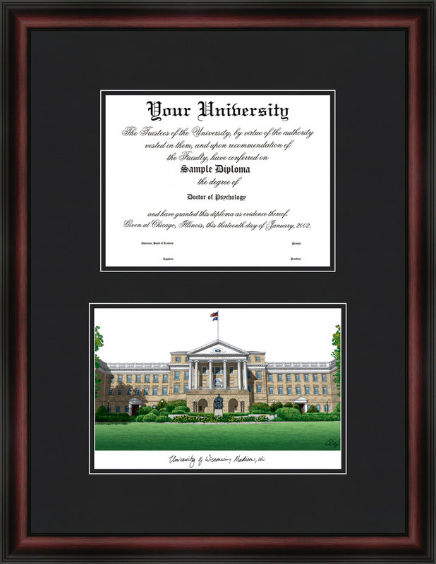 Cadre de diplôme diplomate badgeers wisconsin NCAA