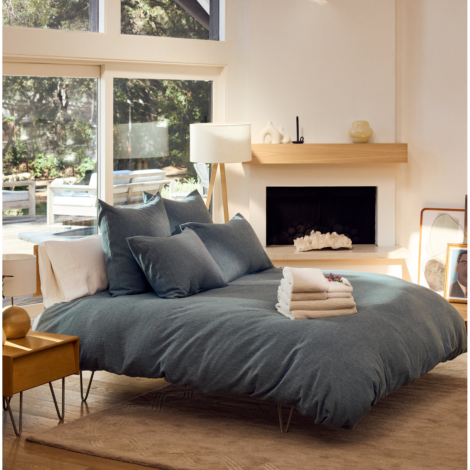 Toro Canyon Cotton Duvet Cover, Full/Queen Duvet Cover, Marine