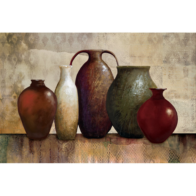 Five Vessels - Wrapped Canvas Painting, 20cm H x 30cm W x 3.8cm D